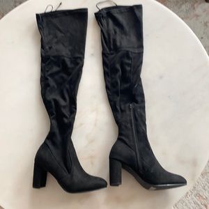 Knee high suede boots